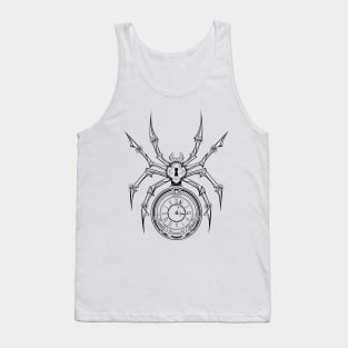 Monochrome Steampunk Mechanical Spider Tank Top